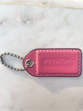 COACH LARGE Vintage Leather Hang Tag, Pink